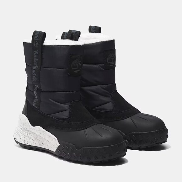 NEW TIMBERLAND Mid Pull On Waterproof Snow Boots black for women 663mn - Picture 1 of 9